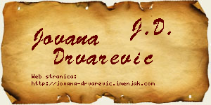 Jovana Drvarević vizit kartica
